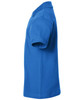 A blue Classic Polo Junior shirt with short sleeves and a collar, featuring a logo on the front.