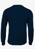 A dark navy blue men's jumper with a simple design, featuring long sleeves and a round neckline.