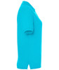 A classic ladies' polo shirt in bright turquoise, featuring a collar and short sleeves. It has a logo on the chest.