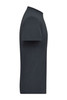 A dark grey men's work t-shirt displayed side-on, featuring a fitted design and short sleeves. It has a logo.