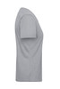 A grey work t-shirt with short sleeves, featuring a side view design and a logo on it.