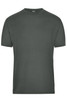A dark green men's t-shirt with a classic crew neck and short sleeves, featuring a logo.
