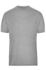 A grey men's T-shirt with a crew neck and short sleeves, featuring a branding logo.