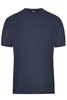 A navy blue men's workwear t-shirt featuring short sleeves and a simple design, with a logo on the front.