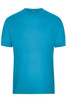 A turquoise mens work t-shirt featuring a regular fit and short sleeves, with a label at the neckline.