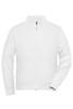 A white men's double-faced jacket with a zip front and a stand-up collar, featuring a pocket at the front.