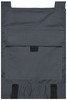 Workwear pants in dark grey with a front pocket and adjustable straps. Includes a logo on the fabric.