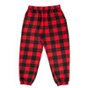 Weekend jogger pants in a red and black check pattern, featuring an elastic waistband and elasticated ankles.