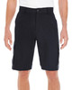 Men's cargo shorts in black featuring side pockets and a waistband with a button closure. Includes a logo.