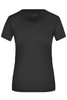 A black ladies' active T-shirt featuring a classic crew neckline and short sleeves. It includes a brand logo.