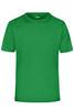 A green short-sleeve active t-shirt with a smooth texture and a logo on the label.