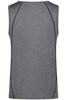 A grey men's sports tank top featuring a simple design with contrasting side panel detailing and a logo.