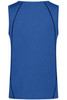 A blue men's sports tank top featuring a simple design with contrasting seams and a logo.