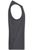A grey men's sports tank top with a sleeveless design and a logo on the side.