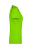 A bright green ladies sports t-shirt with a fitted silhouette and short sleeves, featuring a logo.