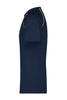 A navy men's sports T-shirt with a fitted design and green accents on the shoulders. Features a logo on the chest.
