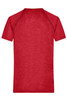 A red men's sports T-shirt featuring a simple design and a logo.