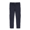 Navy blue convertible cargo trousers with multiple pockets and a logo. Designed for versatility and comfort.