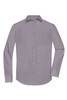A long-sleeved men's poplin shirt in a soft grey hue, featuring a button-up front and a chest pocket.