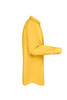 A yellow long-sleeve poplin men's shirt with a button-up design and a logo.