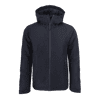 A Thermic Insulated Jacket in dark navy, featuring a hood and zippers on the pockets. It has a logo on the chest.