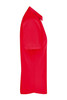 A red button-up shirt with short sleeves and a classic collar. The shirt has a logo detail.
