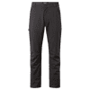 Black thermo trousers with a waterproof design, featuring pockets and a branding logo.
