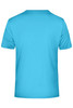 A light blue men's t-shirt with a smooth fabric texture and a simple design. It features a branding logo.