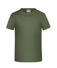 A green T-shirt with a classic crew neck style. The shirt features a tag in the neckline and no visible logos.