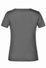 A grey women's T-shirt featuring a fitted design and short sleeves. The back view shows a simple, clean look.