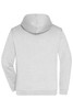 A grey men's zip hoodie with a hood, featuring a back view and no visible branding.