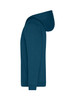 A men's zip hoodie in a deep blue colour with a hood and a front pocket. It features a logo.