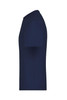 A navy blue T-shirt with a classic crew neck and short sleeves. It features a simple design and has a logo.