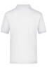 A white polo shirt with a pocket, featuring a classic collar and short sleeves. It has a logo on it.