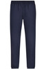 Navy men's jogging pants with an elastic waistband and tapered legs. Features a logo on the waistband.