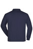 A navy blue Polo Sweat Heavy shirt with a collar and long sleeves, featuring a logo on the front.
