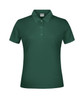 A green polo shirt for women featuring a collared neckline and three-button placket. The shirt includes a logo.