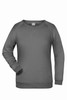 A grey ladies' sweatshirt featuring a relaxed fit and long sleeves. The product includes a branded logo.