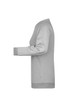 A grey ladies' sweatshirt featuring long sleeves and a relaxed fit. Includes a logo on the design.