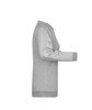 A grey ladies' jumper with long sleeves and ribbed cuffs, featuring a logo on the front.
