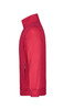 A bright red men's jacket featuring a high collar and side zip pockets, displayed from the side.