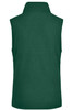 A green microfleece vest with a high collar and no sleeves, featuring a logo on the back.