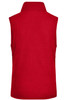 A red microfleece vest with a high collar, featuring a back view and no sleeves.
