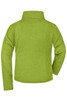 A green microfleece jacket featuring a high collar and long sleeves, showcasing the back view.