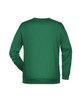 A green men's jumper featuring a crew neck and long sleeves, with a logo on the back.