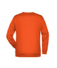An orange men's jumper featuring a plain back design and a standard fit. It has a logo on the garment.