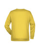 A yellow men's jumper with a plain back design, featuring a logo.