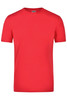 A red Elastic T-Shirt with a round neck and short sleeves, featuring a logo on the label.