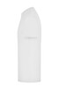 A white elastic T-shirt displayed from the side, featuring short sleeves and a simple design.