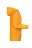 A bright yellow men's hoodie featuring a hood and long sleeves, with a logo on the front.